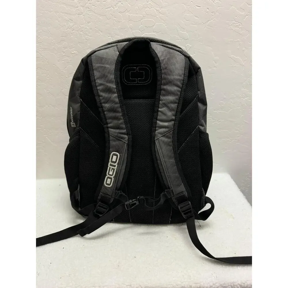 Ogio Excelsior Backpack Gray Black Multiple Compartments Zipper Closure One Size